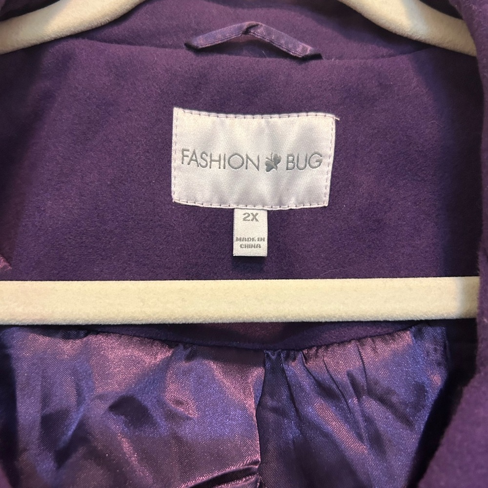 Fashion Bug Purple Pea Coat Elegant Outerwear - Picture 2 of 3